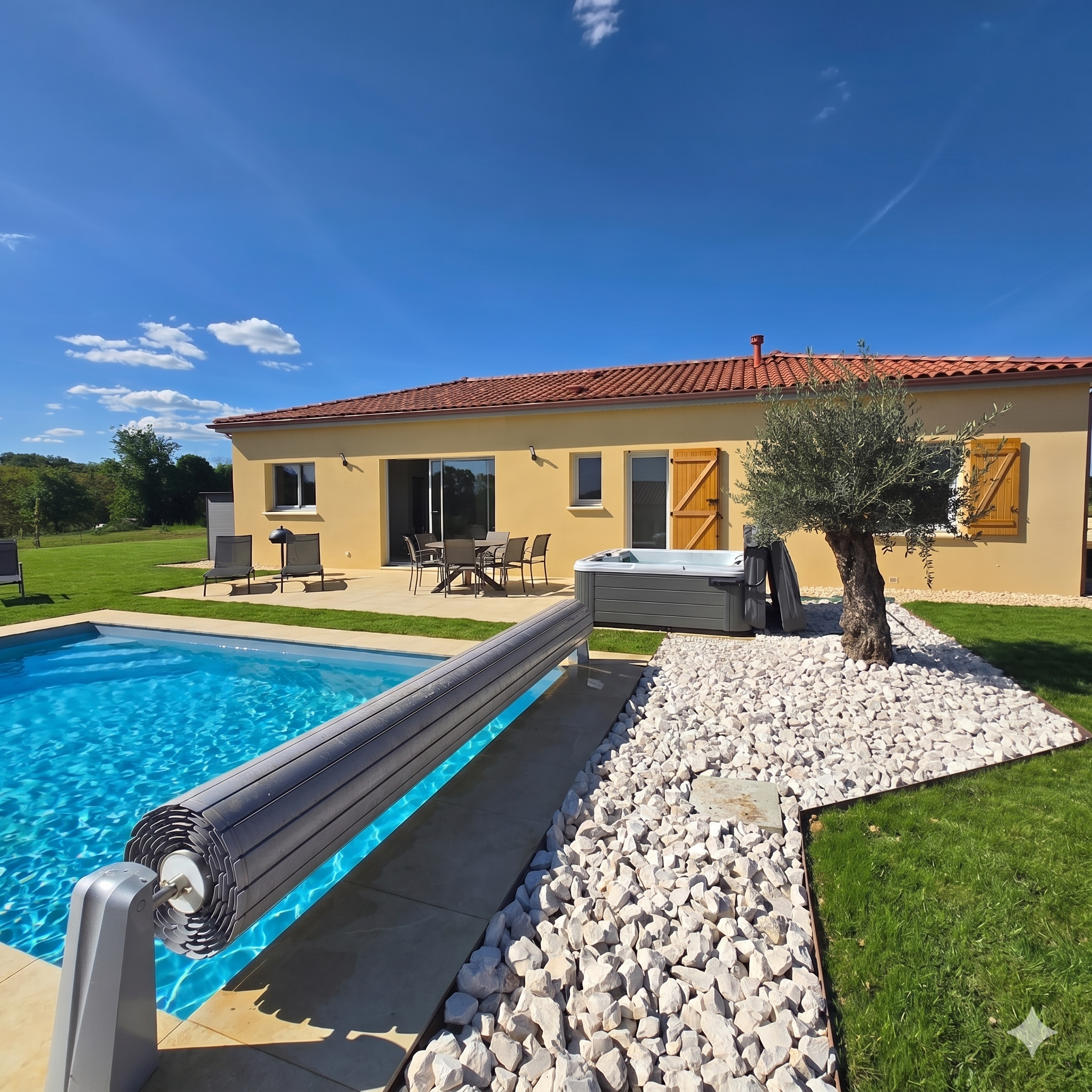 La Colline d’Arthur, Piscine chauffée et spa privés. à Coly Saint Amand